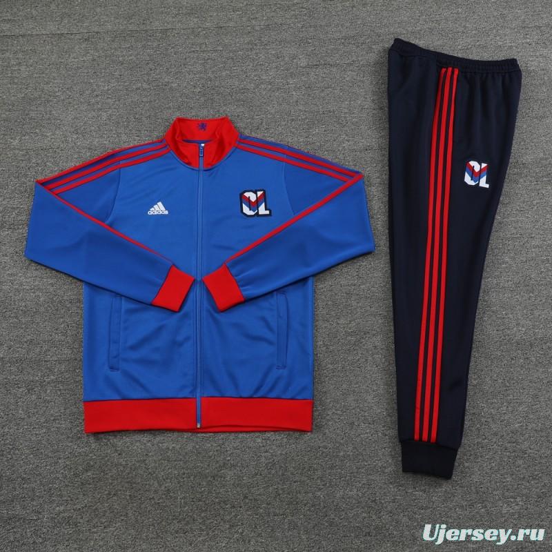 23/24 Olympique Lyonnais Blue Lyon Blue Full Zipper Jacket+Pants