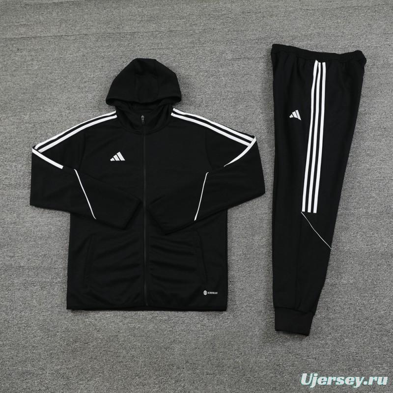 2024 Adidas Black Full Zipper HoodieJacket+Pants