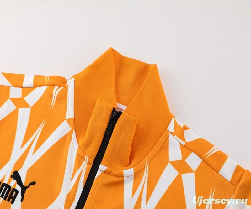 2024 Ivory Coast Orange Full Zipper Jacket+Pants