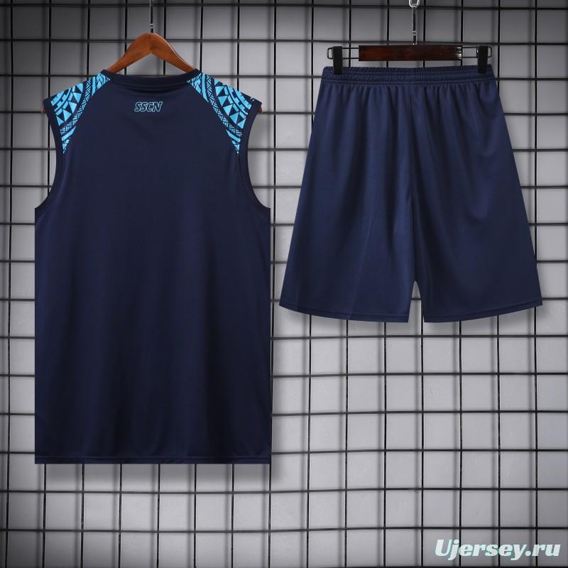 23/24 Napoli Navy/Blue Vest Jeresy+Shorts