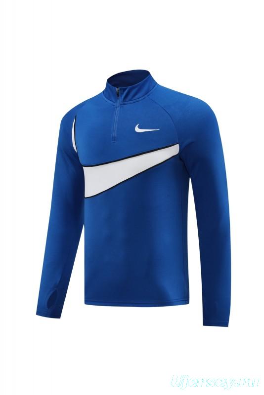 2024 Nike Blue/White Half Zipper Jacket+Pants