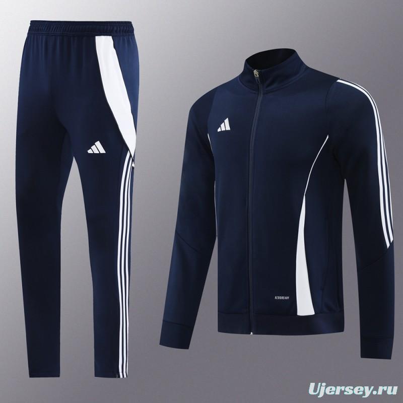 2024 Adidas Navy/White Full Zipper Jacket+Pants