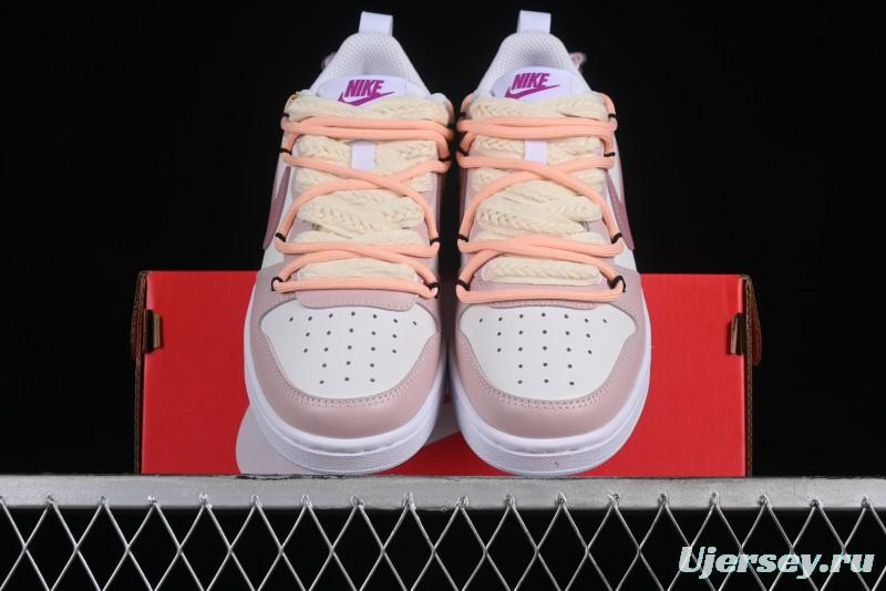 Nike Court Borough Rose Pink Customized  Non-Slip Wear-Resistant Low-Top Sneakers