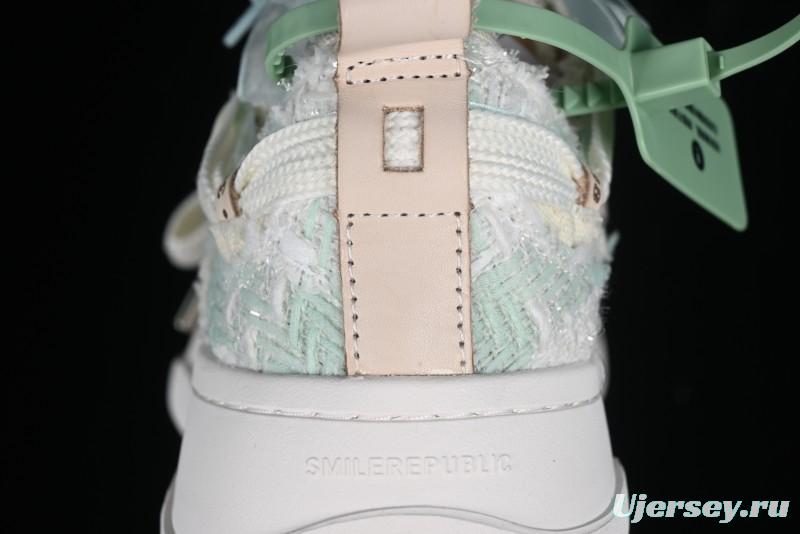 SMILEREPUBLIC Mint Manbo Light Blue Checkered Open Smile Platform Canvas Shoes - G.D4