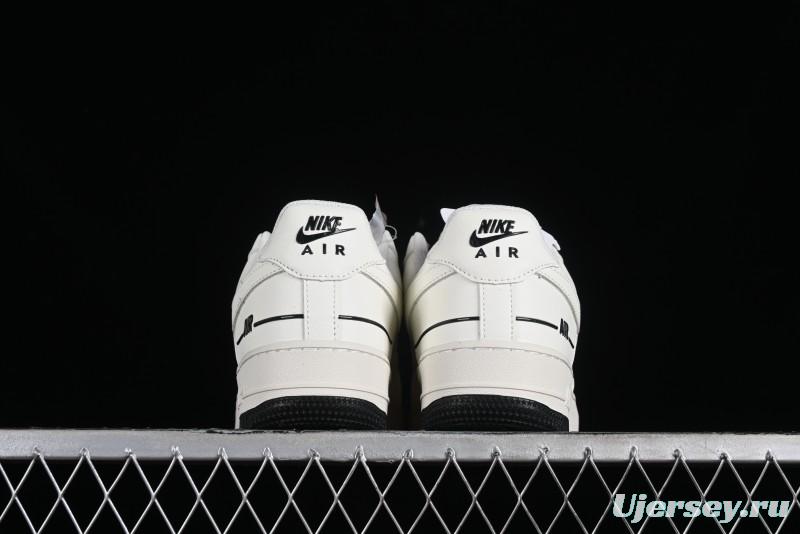 Nike Air Force 1'07 Low Beige and Black Stars Casual Sneakers