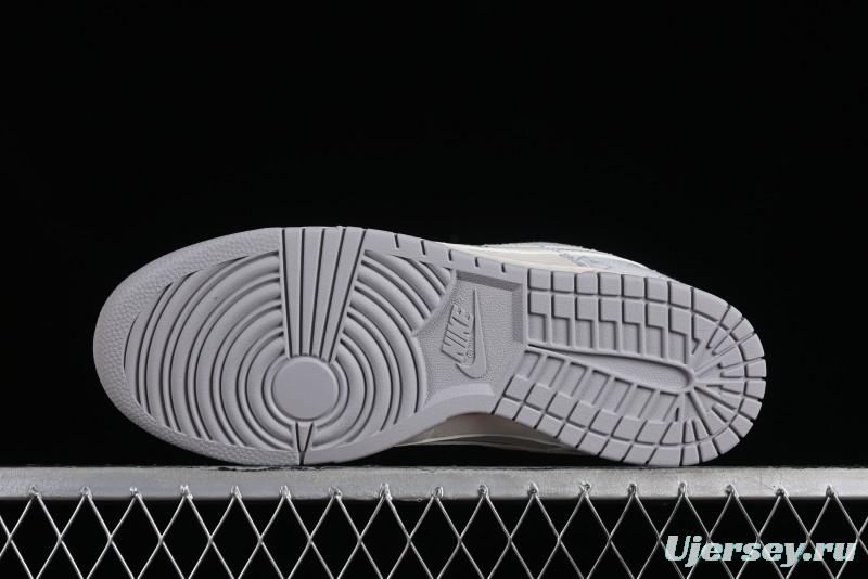 Nike SB Dunk Low LV Collaboration - Tie-Dye Denim Glow in the Dark Anniversary Custom Low-Top Casual Sneakers - FC1688-192