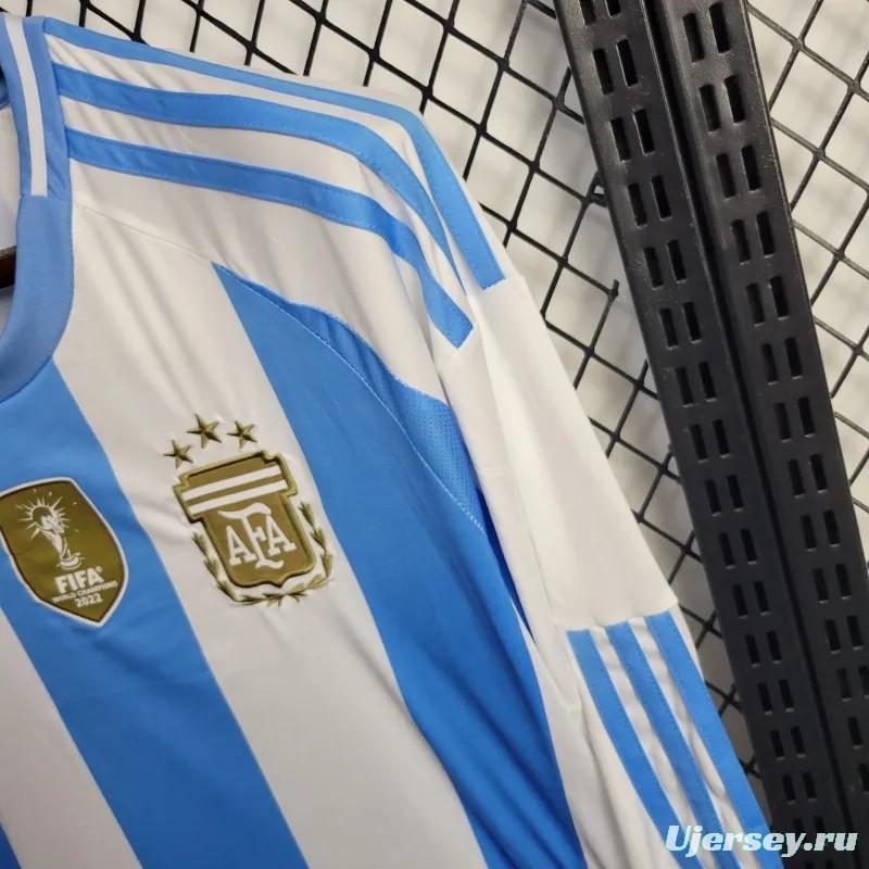 2024 Argentina Home Long Sleeve Jersey With Champion Patch