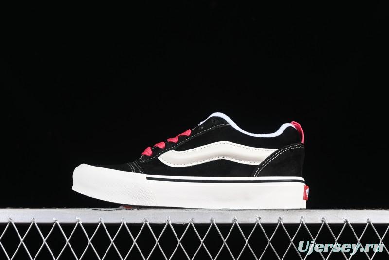 Vans Classics Knu Skool Retro Skate Shoes with Thickened Tongue and Oversized Toe - VN0009QCBLK