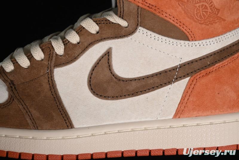 Nike Air Jordan 1 High OG Basketball Shoes in Dusted Clay & Dune Colorway - FQ2941-200