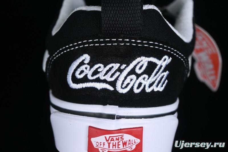 Vans Classics Knu Skool Coca-Cola Collaboration Black White Embroidery Chunky Tongue Sneakers - VN0009QC6BTI