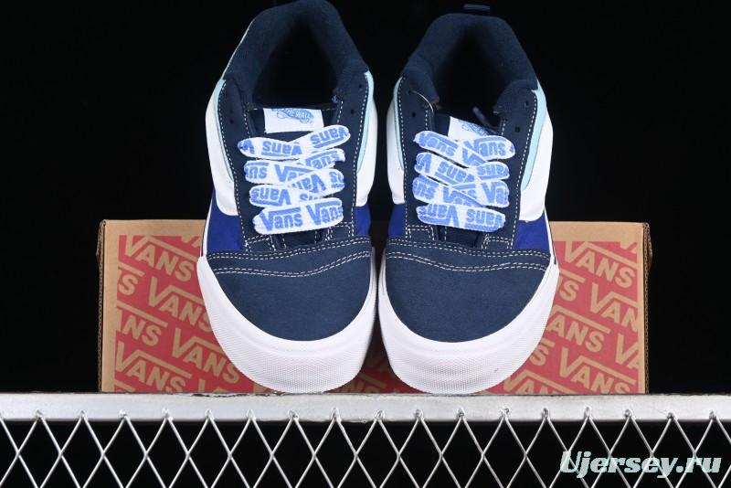 Vans Classics Knu Skool Patchwork Letter Lace-Up Chunky Tongue Platform Sneakers - VN0009QCBLK