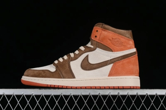 Nike Air Jordan 1 High OG Basketball Shoes in Dusted Clay & Dune Colorway - FQ2941-200
