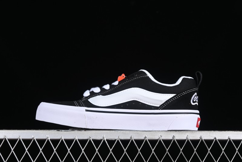 Vans Classics Knu Skool Coca-Cola Collaboration Black White Embroidery Chunky Tongue Sneakers - VN0009QC6BTI