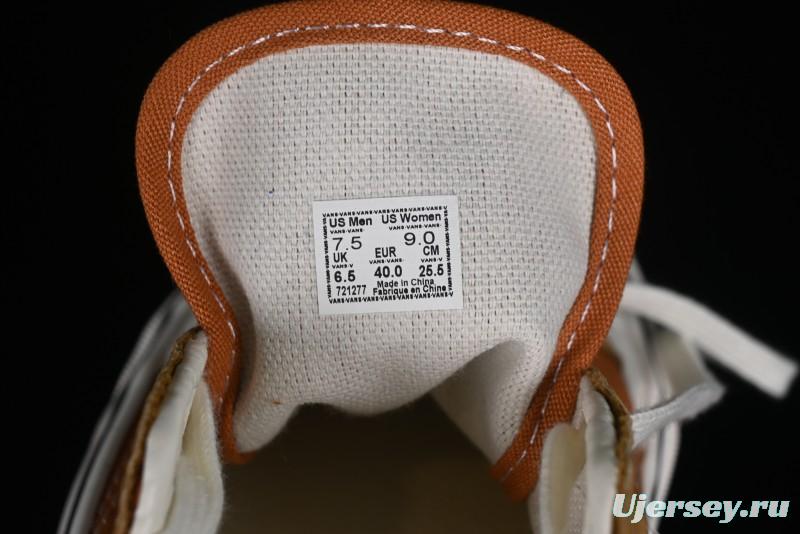 Vans Old Skool Reissue 136 High-End Series Round Toe Orange Canvas Vulcanized Shoes - VN000MT6BKQ