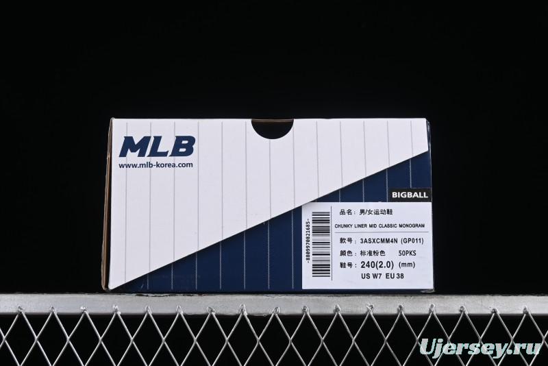 MLB NY Chunky Liner New York Yankees Velcro Print Logo Lightweight Platform Casual Sneakers - 3ASXCMM4N50PKS