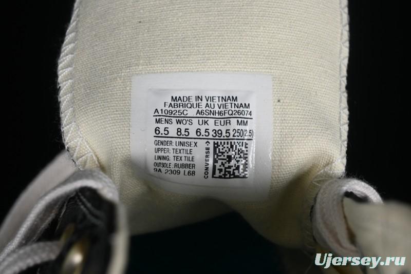 Clot x Fragment Design x Converse Custom Triple Collaboration Low-Top Sneakers with Distressed Black Silk and Brier Pattern - A10925C