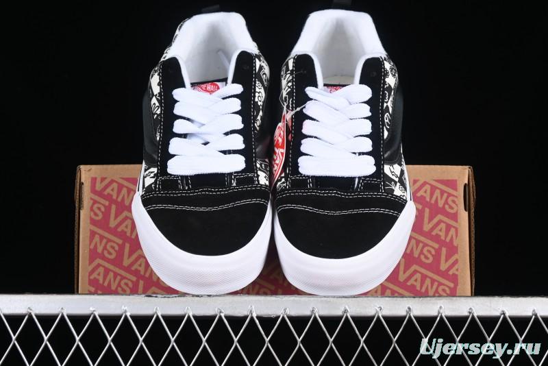 Vans Classics Knu Skool Checkerboard Graffiti Chunky Tongue Skate Shoes - VN0009QC6BT