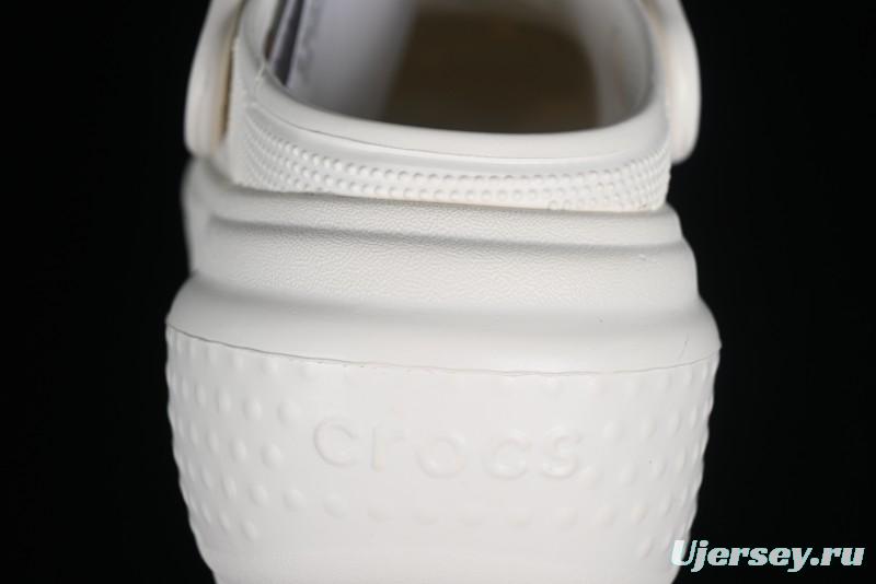 Crocs Classic Clog Retro Beach Sandals with Adjustable Heel Strap and Thick Sole - B.D4