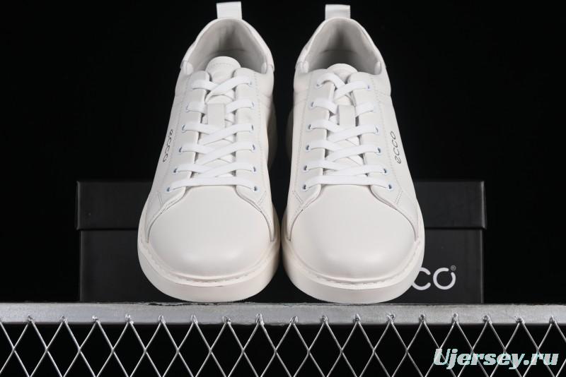Ecco Soft 60th Anniversary Street Fun Collection Versatile White Sneakers - 63335301002