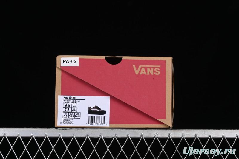 Vans Classics Knu Skool Retro Chunky Tongue Skate Shoes in Black/Brown - VN000CP6BXC