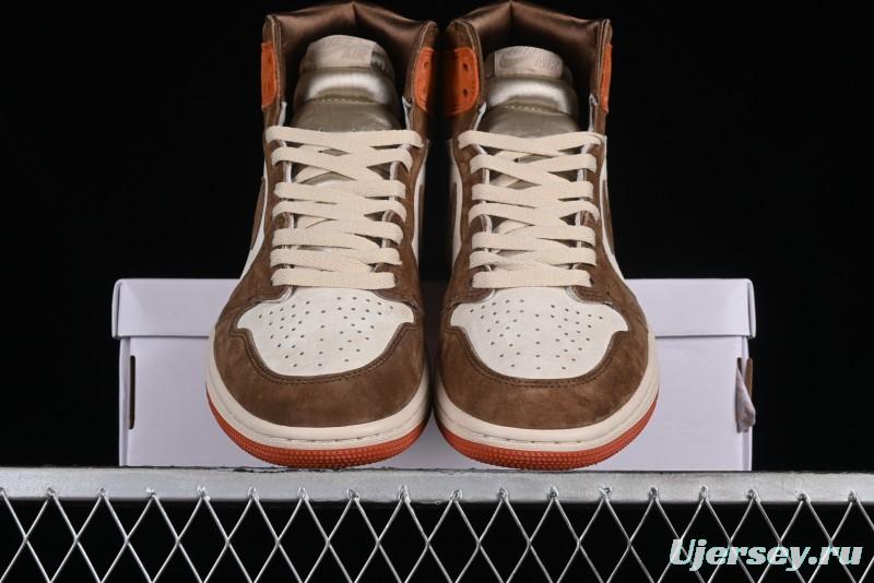 Nike Air Jordan 1 High OG Basketball Shoes in Dusted Clay & Dune Colorway - FQ2941-200