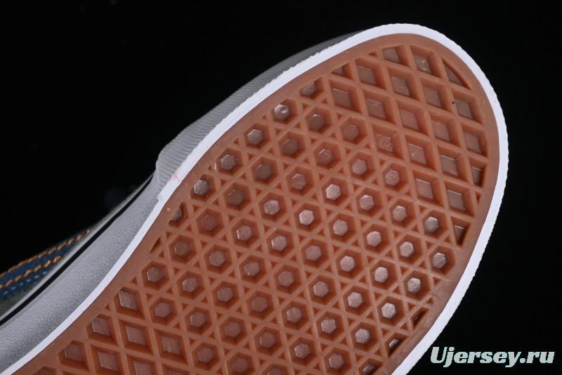 Vans Classics Knu Skool Washed Denim Distressed Vintage Chunky Tongue Skate Shoes - VN0009QCBLK