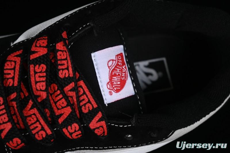 Vans Classics Knu Skool Patchwork Letter Lace-Up Chunky Tongue Platform Sneakers - VN0009QCBLK