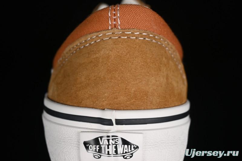 Vans Old Skool Reissue 136 High-End Series Round Toe Orange Canvas Vulcanized Shoes - VN000MT6BKQ