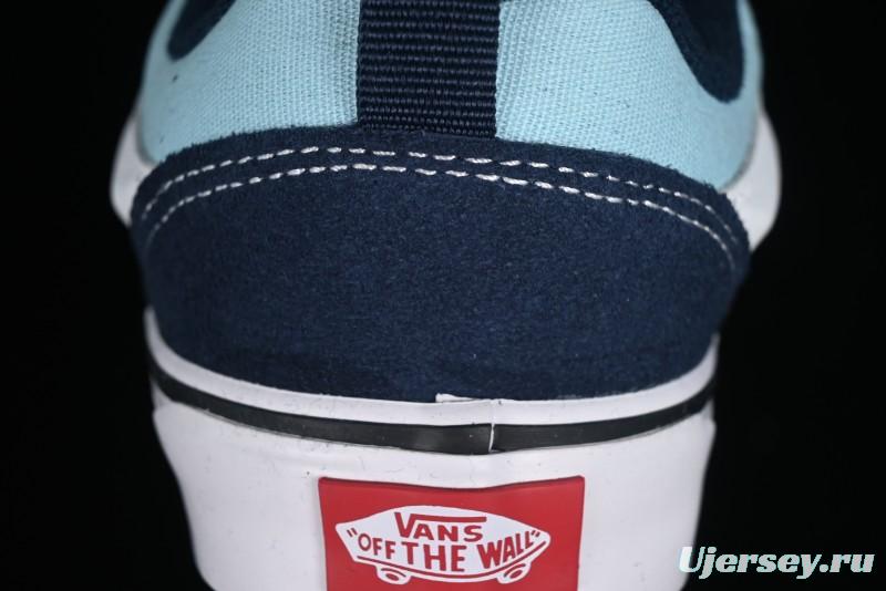 Vans Classics Knu Skool Patchwork Letter Lace-Up Chunky Tongue Platform Sneakers - VN0009QCBLK