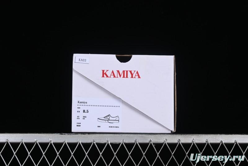 Kamiya x Vulcanize Sneaker 23AW High-End Line Mihara Yasuhiro Dissolution Red Shawn Yue Same Style Painted Letters Low-Top Canvas Shoes