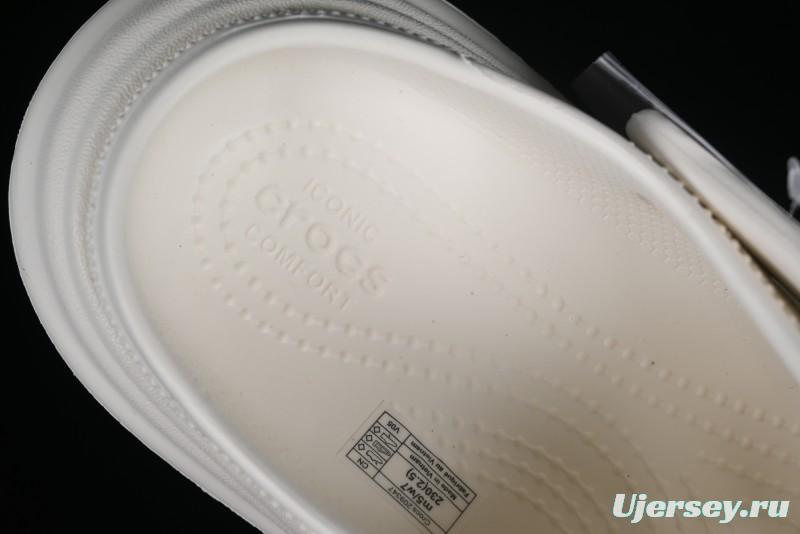 Crocs Classic Clog Retro Beach Sandals with Adjustable Heel Strap and Thick Sole - B.D4