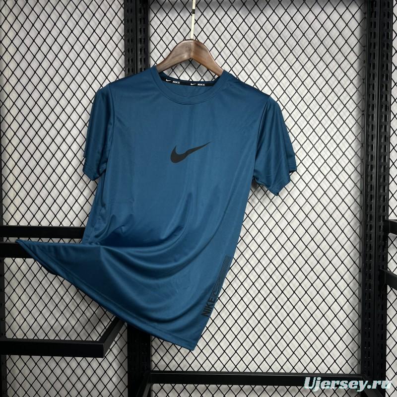 2024 Nike Ocean Blue Cotton T-shirt  #1032