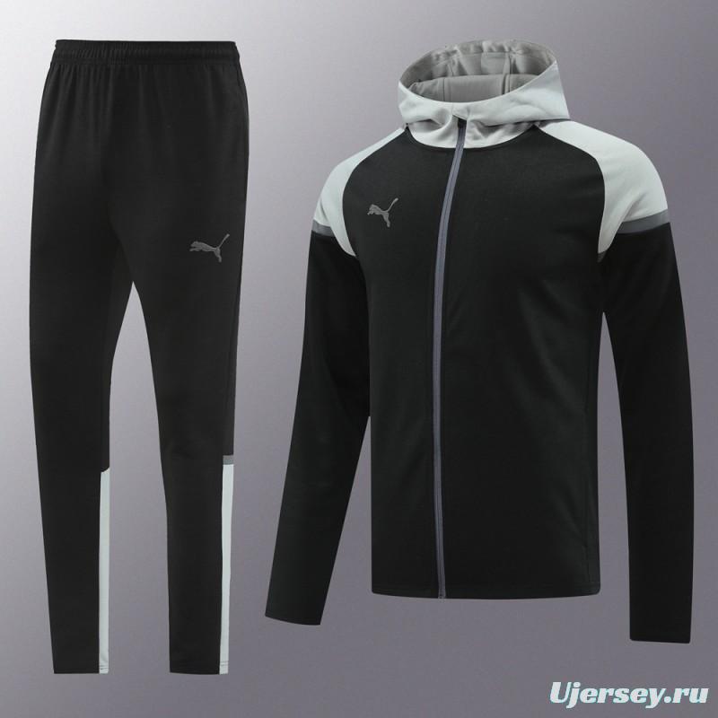 2024 Puma Black/Grey Full Zipper Jacket +Long Pants