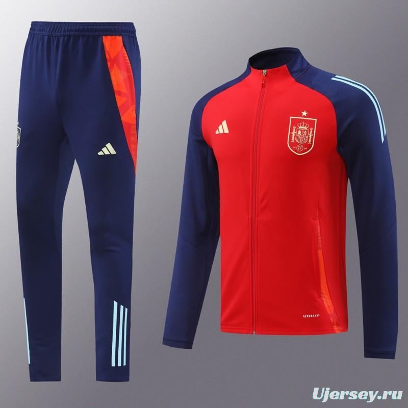 2024 Spian Red/Navy Full Zipper Jacket +Long Pants