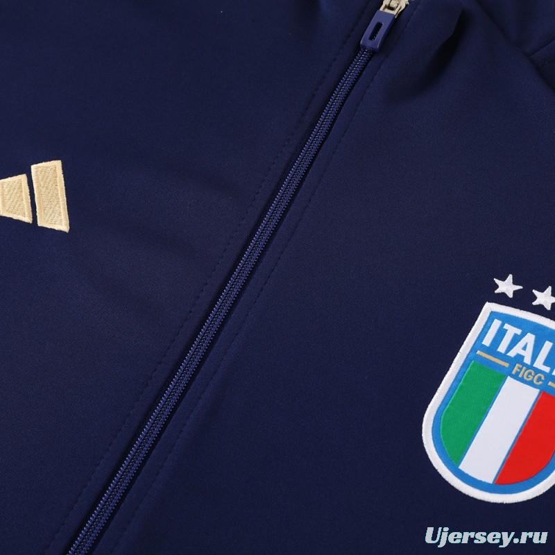 2024 Italy Navy Full Zipper Jacket +Long Pants