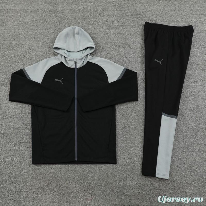 2024 Puma Black/Grey Full Zipper Jacket +Long Pants