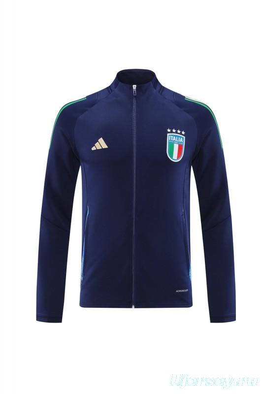 2024 Italy Navy Full Zipper Jacket +Long Pants