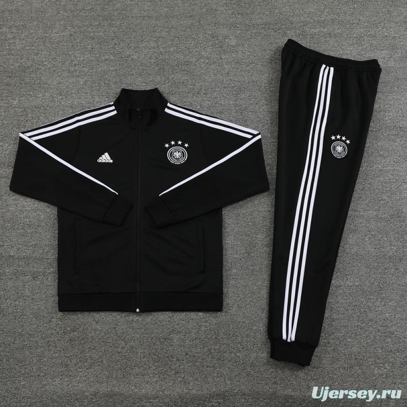 2024 Germany Black Full Zipper Jacket +Long Pants