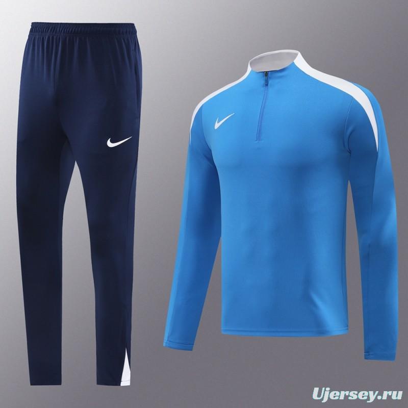 24/25 Nike Blue Half Zipper Jacket+Long Pants