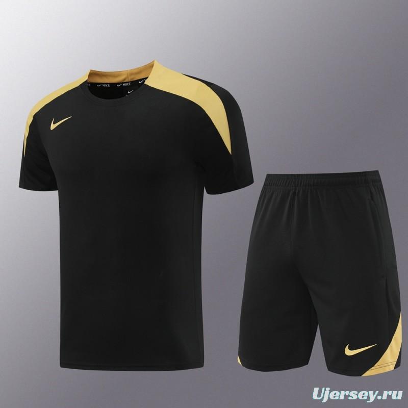 24/25 Nike Black/Golden Short Sleeve Jersey+Shorts