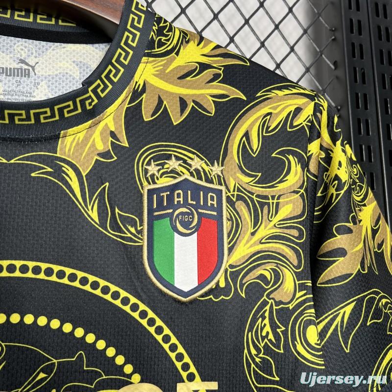 2024 Italy x Versace Gold/Black Special Jersey