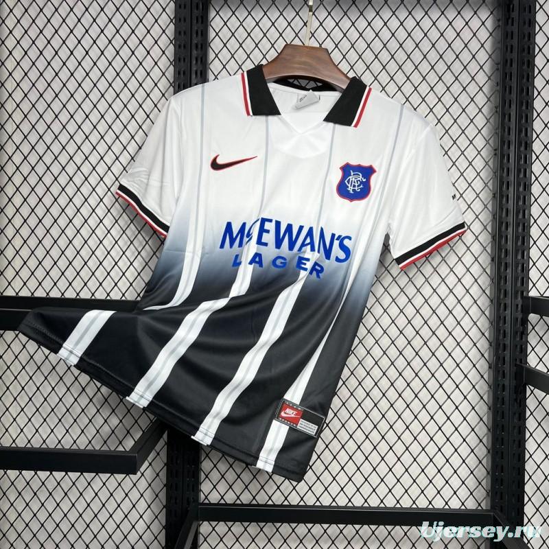 Retro 97/99 Glasgow Rangers Away White Jersey