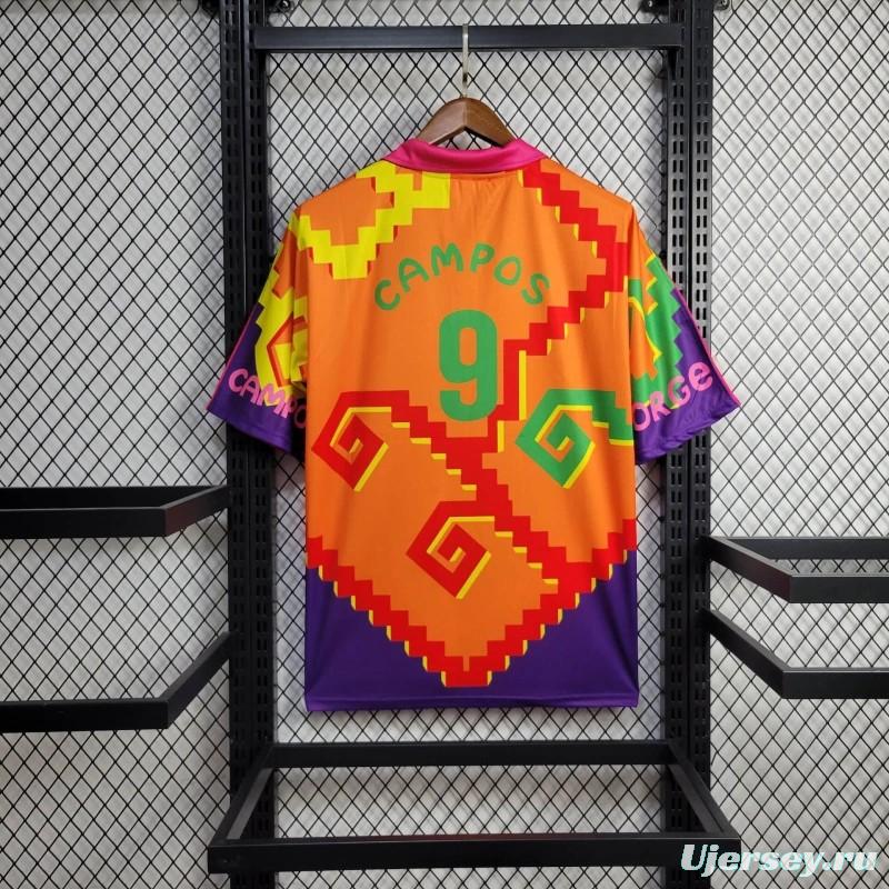 Retro 1995 Mexico CAMPOS 9 Home Orange Jersey