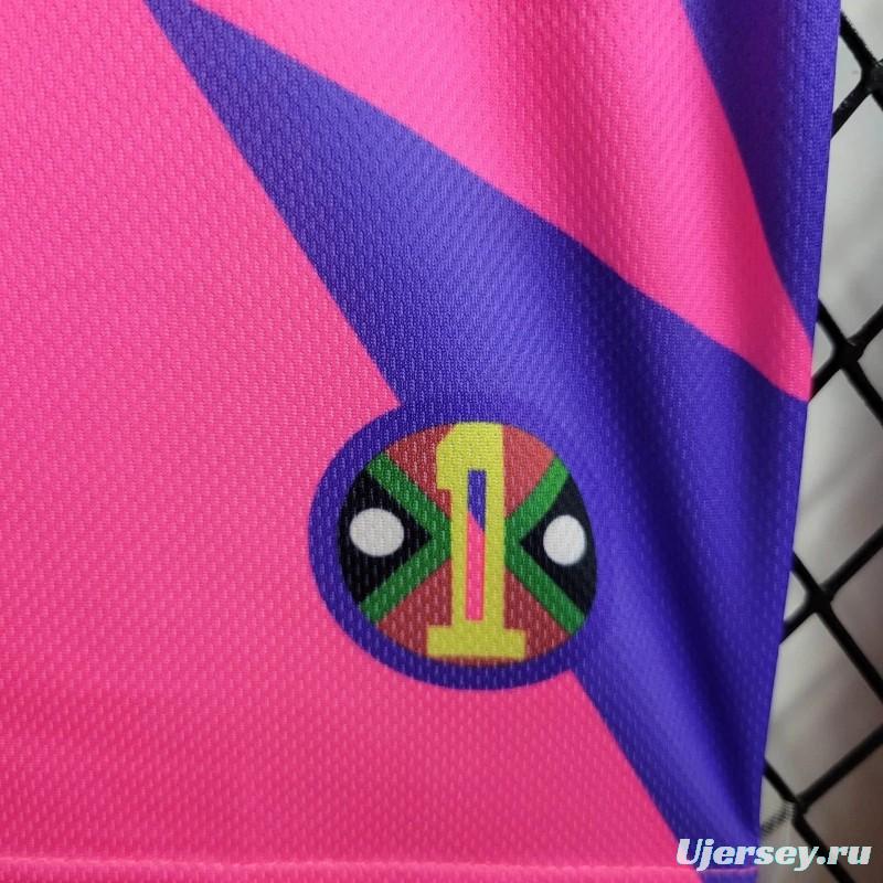 Retro 1998 Mexico Goalkeeper CAMPOS 1 WORLD CUP CAMPOS 1 Home Pink Jersey