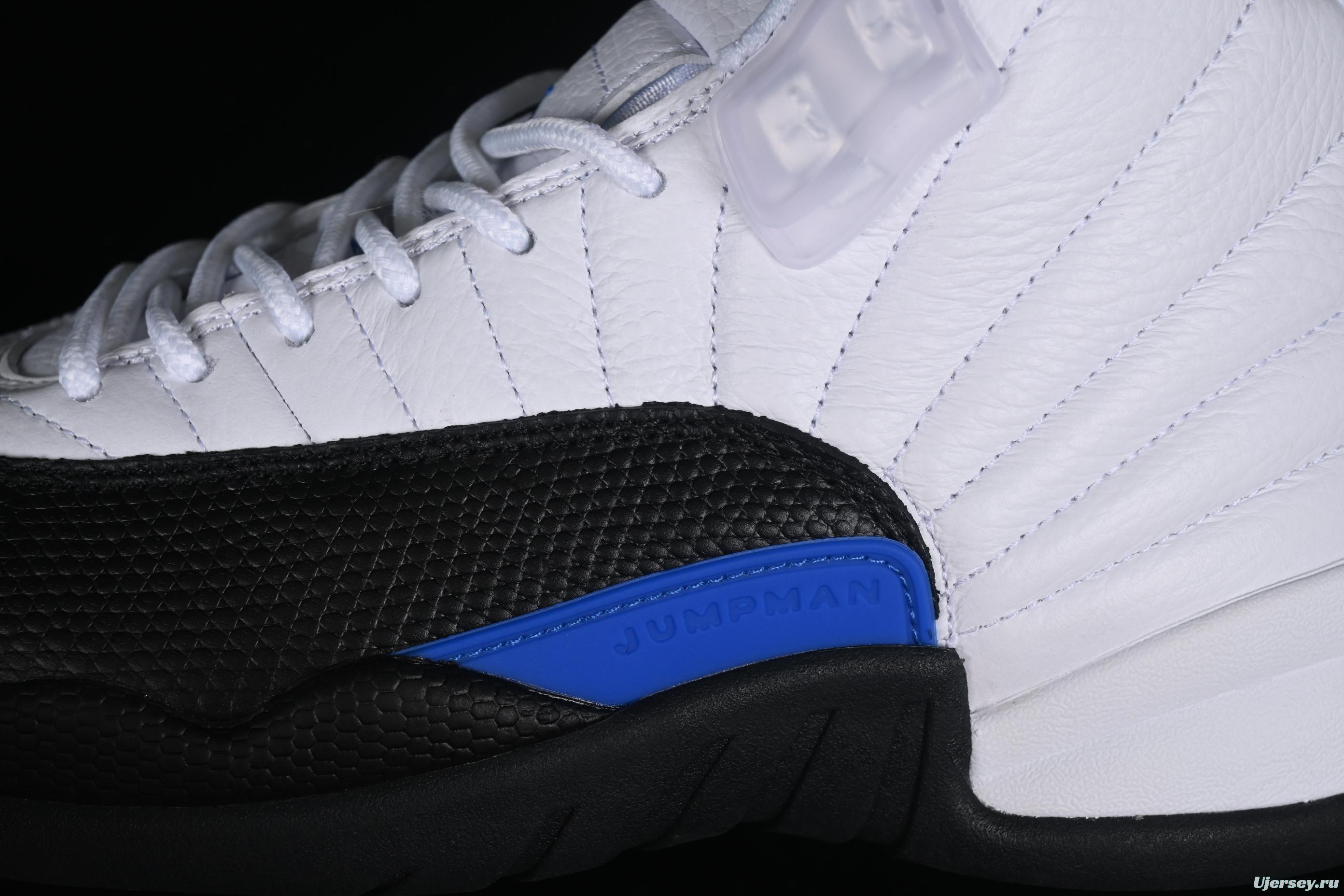 Nike Air Jordan 12 Retro Basketball Shoes in White Black Blue - CT8013-140