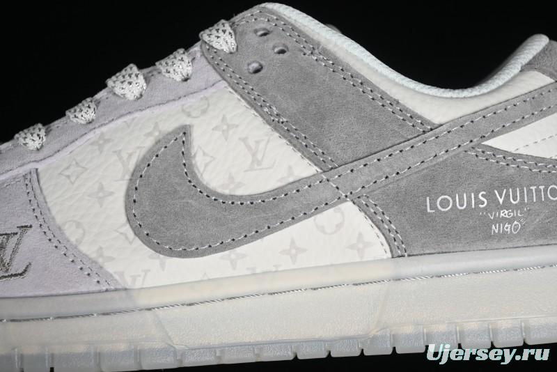 Nike SB Dunk Low LV Collaboration - Beige Grey Crystal Sole Night Light Anniversary High-End Custom Low-Top Casual Sneakers - CR8033-503