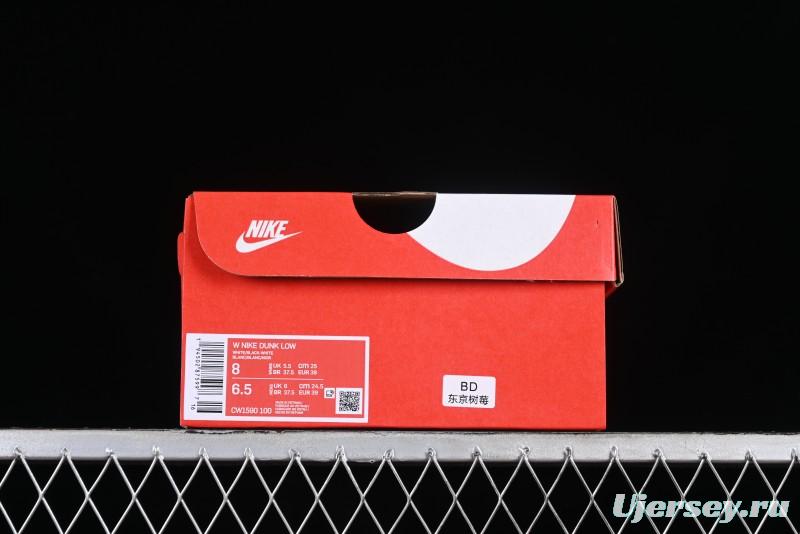 Nike Dunk Low Custom Deconstructed Strap Casual Sneakers in Black Pink - CW1590-100