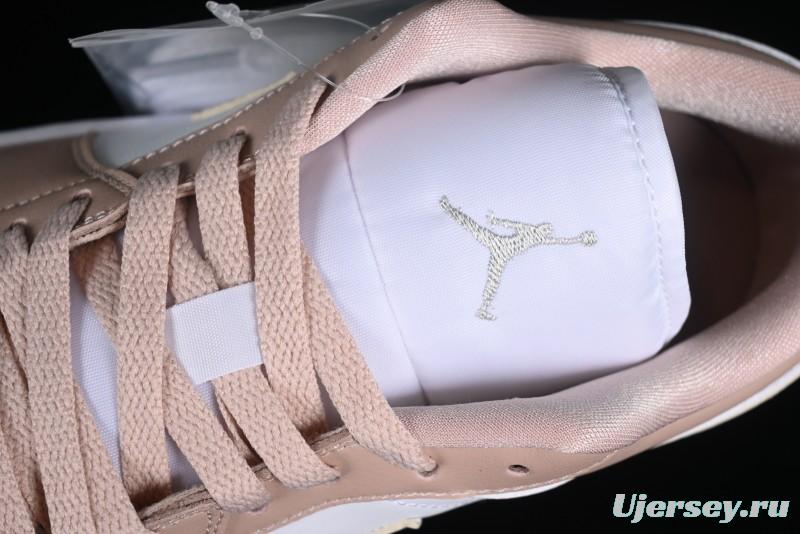 Nike Air Jordan 1 Low AJ1 White Pink Low-Top Casual Sneakers - DC0774-120