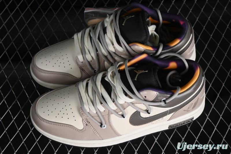 Nike Air Jordan 1 Low AJ1 Panda Prank Street Graffiti - Angel Demon Low Top Basketball Shoes - DQ8421-001