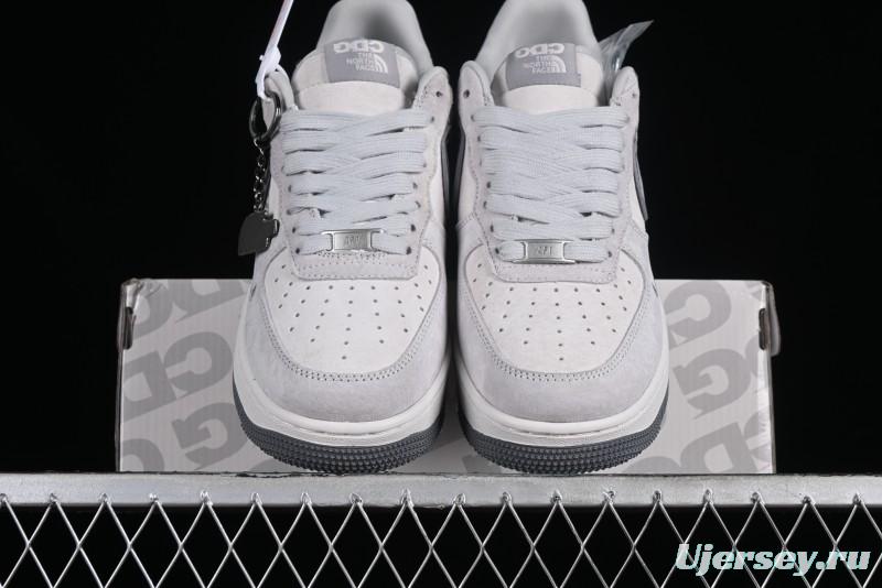 Nike Air Force 1 '07 Low The North Face CDG Collaboration - Light Grey Pigskin Low-Top Casual Sneakers - HD1968-016